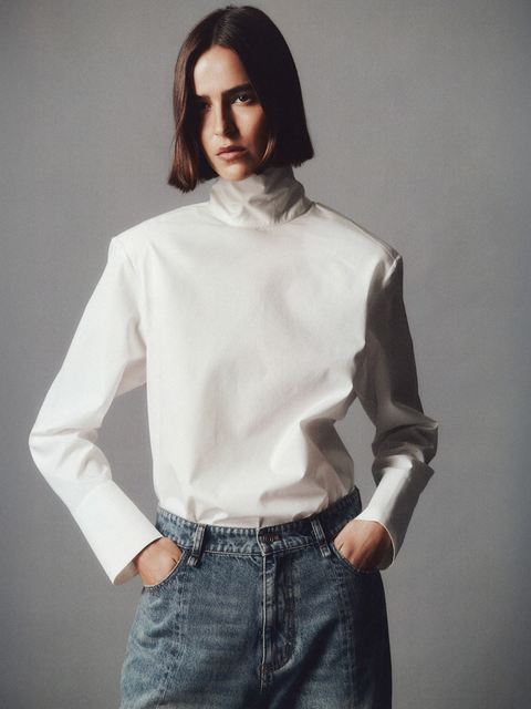 Courtney Zheng Tie Back Poplin Shirt – White