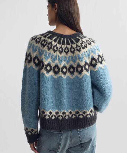 Nili Lotan Isaline Fair Isle Cashmere Sweater – Iceberg Blue