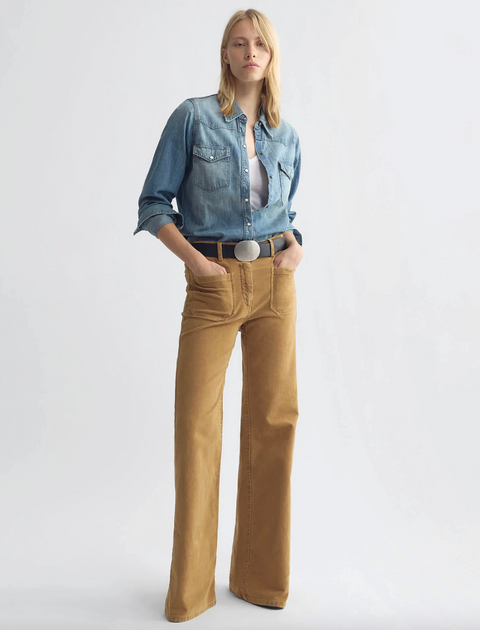 Nili Lotan Florence Moleskin Pant – Bourbon
