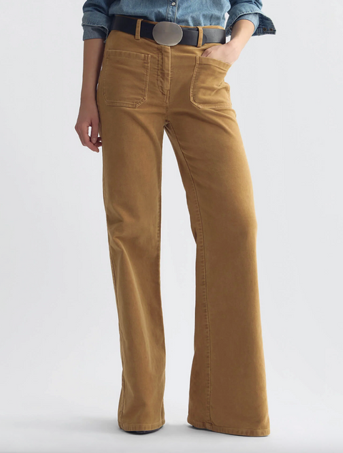 Nili Lotan Florence Moleskin Pant – Bourbon