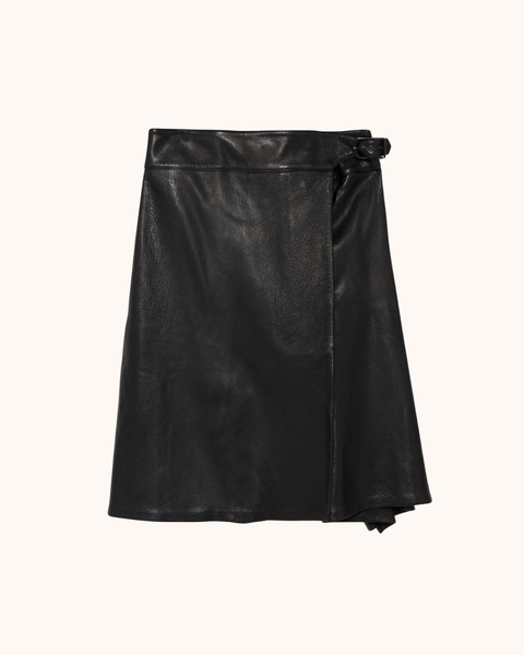 Raddix Leather Midi Skirt