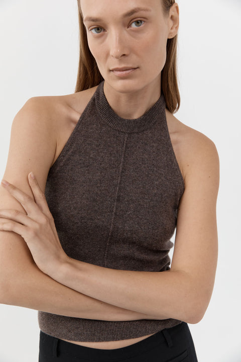 St. Agni Cashmere Halter Top in Elmwood