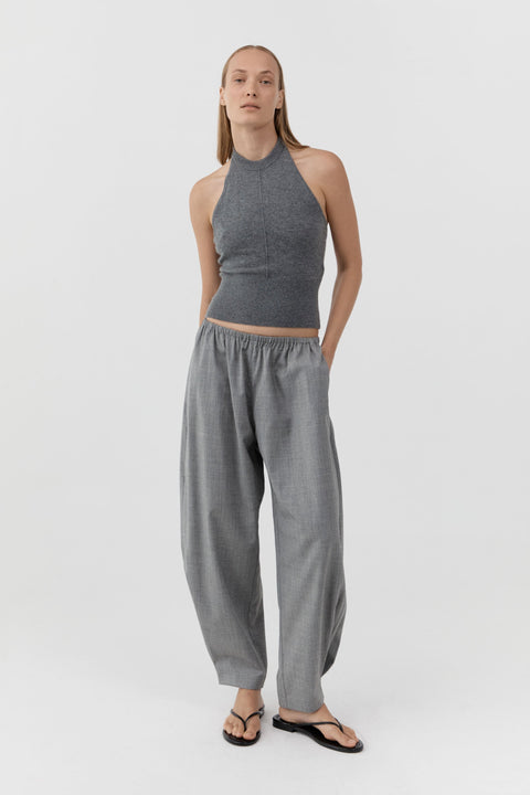 St. Agni Cashmere Halter Top in Smoked Melange