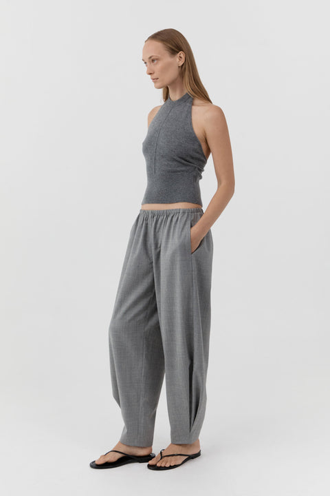 St. Agni Cashmere Halter Top in Smoked Melange
