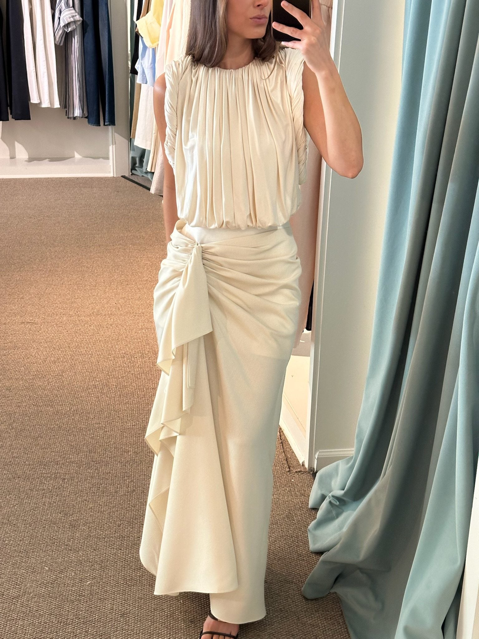 Shirred Bone, Cascade Skirt