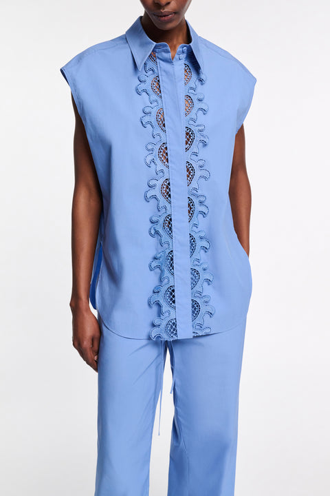 Sleeveless Poplin Power Blouse