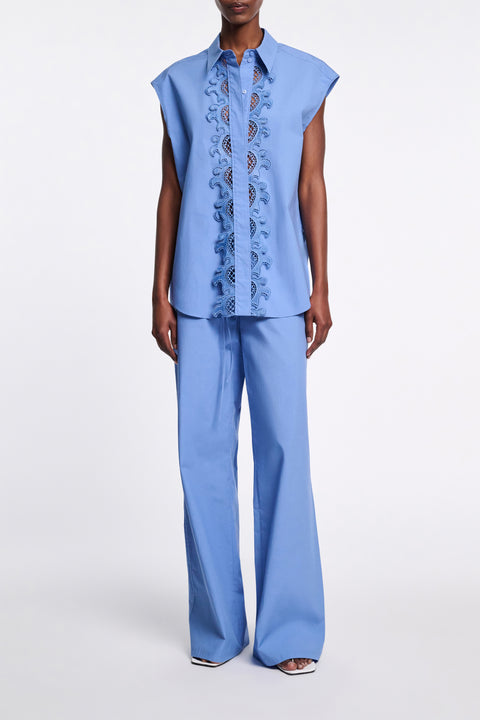 Sleeveless Poplin Power Blouse