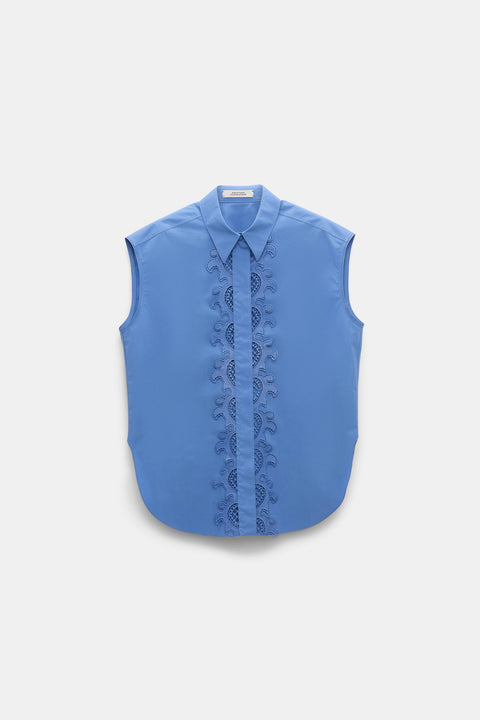 Sleeveless Poplin Power Blouse