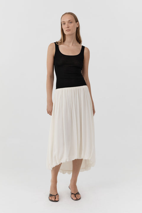 St. Agni Superfine Merino Wool Tank in Black