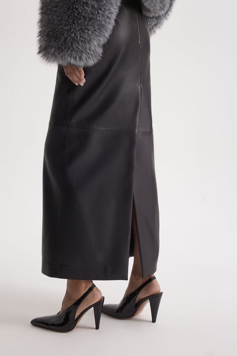 Scanlan Theodore Leather Pencil Skirt – Noir